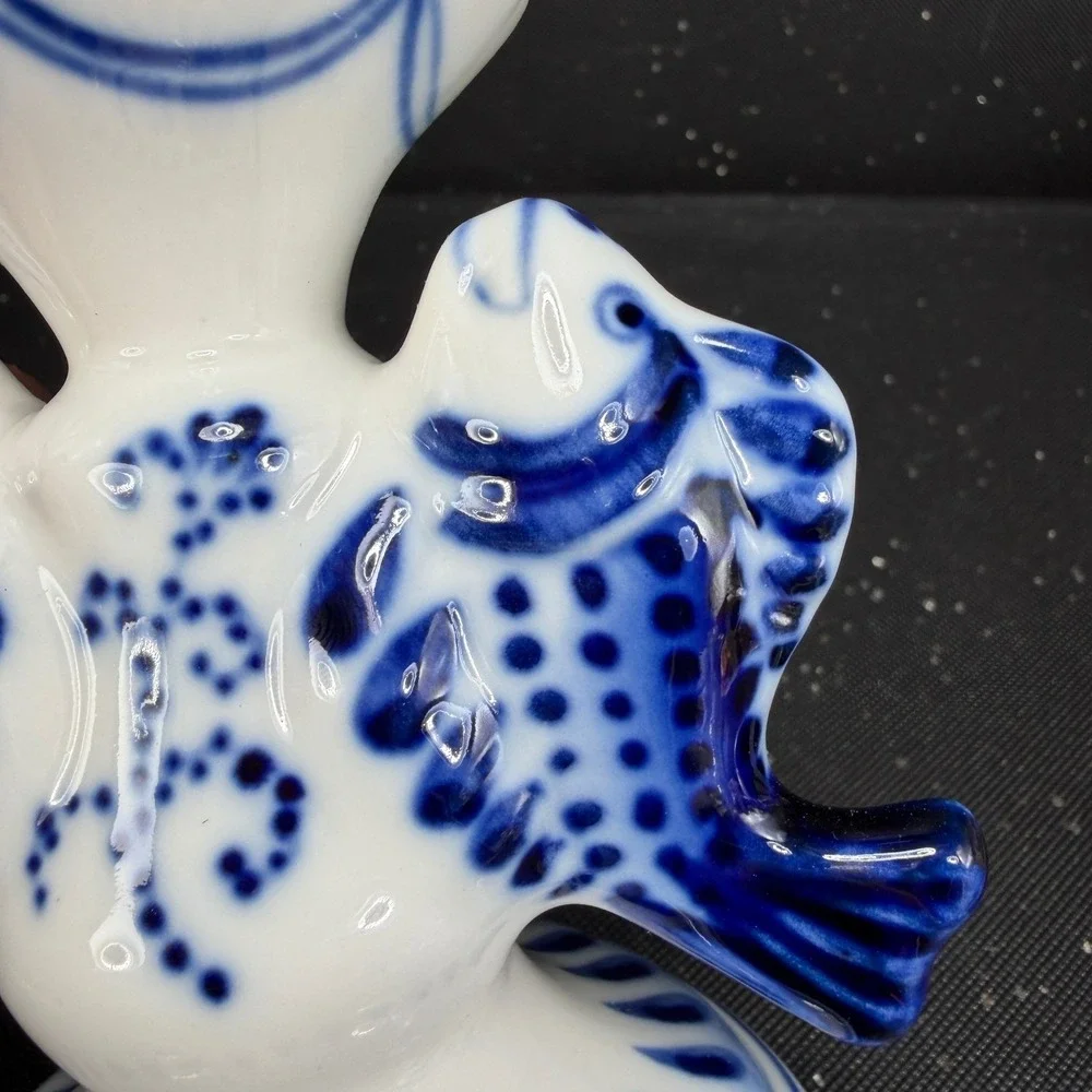 Gzhel porcelain candlestick